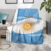 Argentina Flag Day Personalized Blanket Simple Sol de Mayo