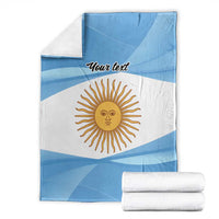 Argentina Flag Day Personalized Blanket Simple Sol de Mayo
