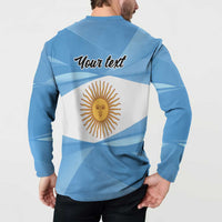 Argentina Flag Day Personalized Button Sweatshirt Simple Sol de Mayo