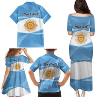 Argentina Flag Day Personalized Family Matching Puletasi and Hawaiian Shirt Simple Sol de Mayo
