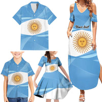 Argentina Flag Day Personalized Family Matching Summer Maxi Dress and Hawaiian Shirt Simple Sol de Mayo