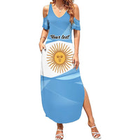 Argentina Flag Day Personalized Family Matching Summer Maxi Dress and Hawaiian Shirt Simple Sol de Mayo