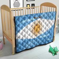 Argentina Flag Day Personalized Quilt Simple Sol de Mayo