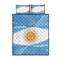 Argentina Flag Day Personalized Quilt Bed Set Simple Sol de Mayo