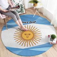 Argentina Flag Day Personalized Round Carpet Simple Sol de Mayo