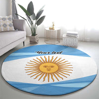 Argentina Flag Day Personalized Round Carpet Simple Sol de Mayo