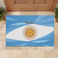 Argentina Flag Day Personalized Rubber Doormat Simple Sol de Mayo