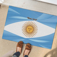 Argentina Flag Day Personalized Rubber Doormat Simple Sol de Mayo