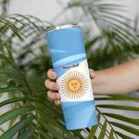 Argentina Flag Day Personalized Skinny Tumbler Simple Sol de Mayo