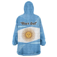 Argentina Flag Day Personalized Wearable Blanket Hoodie Simple Sol de Mayo