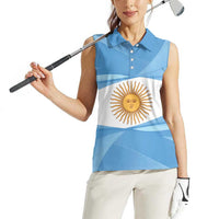Argentina Flag Day Personalized Women Sleeveless Polo Shirt Simple Sol de Mayo