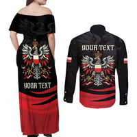 Poland National Flag Day Personalized Couples Matching Off Shoulder Maxi Dress and Long Sleeve Button Shirt Polsk Eagle Proud to be Poland