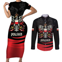 Poland National Flag Day Personalized Couples Matching Short Sleeve Bodycon Dress and Long Sleeve Button Shirt Polsk Eagle Proud to be Poland