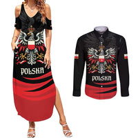 Poland National Flag Day Personalized Couples Matching Summer Maxi Dress and Long Sleeve Button Shirt Polsk Eagle Proud to be Poland