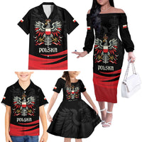 Poland National Flag Day Personalized Family Matching Off The Shoulder Long Sleeve Dress and Hawaiian Shirt Polsk Eagle Proud to be Poland