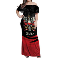 Poland National Flag Day Personalized Off Shoulder Maxi Dress Polsk Eagle Proud to be Poland