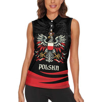Poland National Flag Day Personalized Women Sleeveless Polo Shirt Polsk Eagle Proud to be Poland