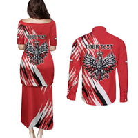 Poland National Flag Day Personalized Couples Matching Puletasi and Long Sleeve Button Shirt Polsk Eagle Simple Style