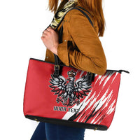 Poland National Flag Day Personalized Leather Tote Bag Polsk Eagle Simple Style