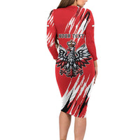 Poland National Flag Day Personalized Long Sleeve Bodycon Dress Polsk Eagle Simple Style