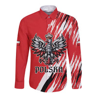 Poland National Flag Day Personalized Long Sleeve Button Shirt Polsk Eagle Simple Style