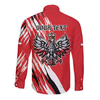 Poland National Flag Day Personalized Long Sleeve Button Shirt Polsk Eagle Simple Style