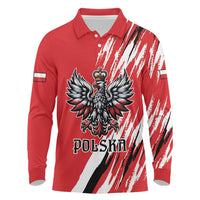 Poland National Flag Day Personalized Long Sleeve Polo Shirt Polsk Eagle Simple Style