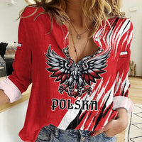 Poland National Flag Day Personalized Women Casual Shirt Polsk Eagle Simple Style