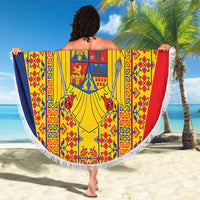Romania Traditional Embroidery Pattern Beach Blanket