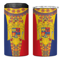 Romania Traditional Embroidery Pattern 4 in 1 Can Cooler Tumbler