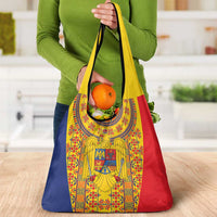 Romania Traditional Embroidery Pattern Grocery Bag