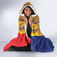 Romania Traditional Embroidery Pattern Hooded Blanket