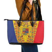 Romania Traditional Embroidery Pattern Leather Tote Bag