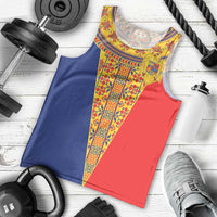 Romania Traditional Embroidery Pattern Men Tank Top