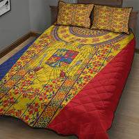 Romania Traditional Embroidery Pattern Quilt Bed Set
