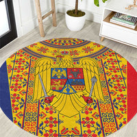 Romania Traditional Embroidery Pattern Round Carpet