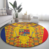 Romania Traditional Embroidery Pattern Round Carpet