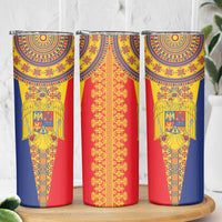 Romania Traditional Embroidery Pattern Skinny Tumbler