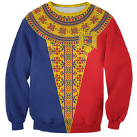 Romania Traditional Embroidery Pattern Sweatshirt