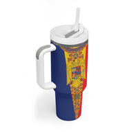 Romania Traditional Embroidery Pattern Tumbler With Handle