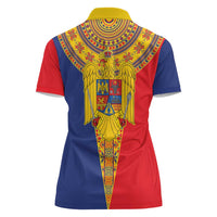 Romania Traditional Embroidery Pattern Women Polo Shirt