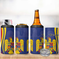 Romania Flag Day Personalized 4 in 1 Can Cooler Tumbler National Golden Eagle