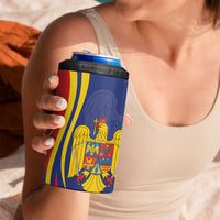 Romania Flag Day Personalized 4 in 1 Can Cooler Tumbler National Golden Eagle