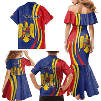 Romania Flag Day Personalized Family Matching Mermaid Dress and Hawaiian Shirt National Golden Eagle