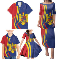 Romania Flag Day Personalized Family Matching Puletasi and Hawaiian Shirt National Golden Eagle