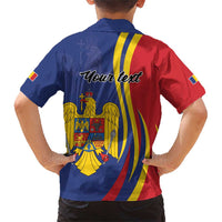 Romania Flag Day Personalized Family Matching Short Sleeve Bodycon Dress and Hawaiian Shirt National Golden Eagle