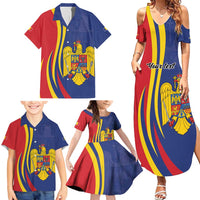 Romania Flag Day Personalized Family Matching Summer Maxi Dress and Hawaiian Shirt National Golden Eagle