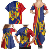 Romania Flag Day Personalized Family Matching Summer Maxi Dress and Hawaiian Shirt National Golden Eagle