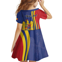 Romania Flag Day Personalized Kid Short Sleeve Dress National Golden Eagle
