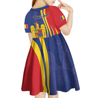 Romania Flag Day Personalized Kid Short Sleeve Dress National Golden Eagle